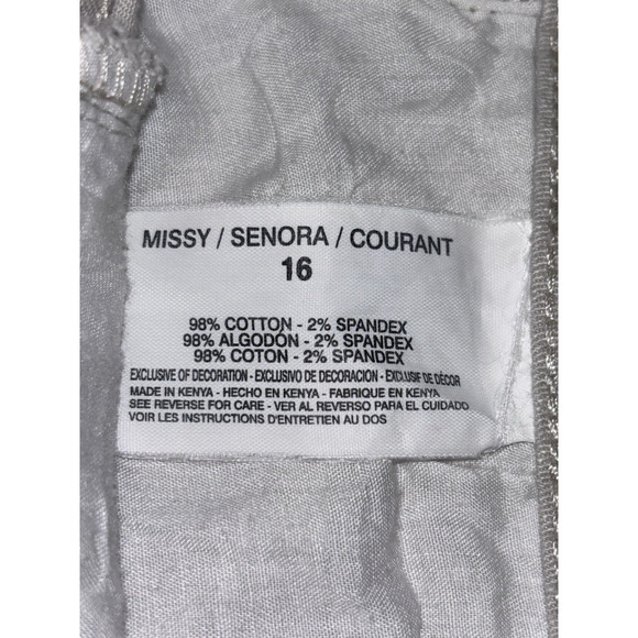 Gloria Vanderbilt Capris Womans 16 Tan Aiden Skimmer Stretch Bling Embroidery - Picture 10 of 11